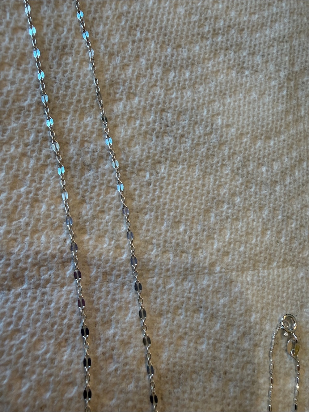 Sterling Silver 3 piece Thin Box Chain Necklace - Silver - Picture 3 of 4
